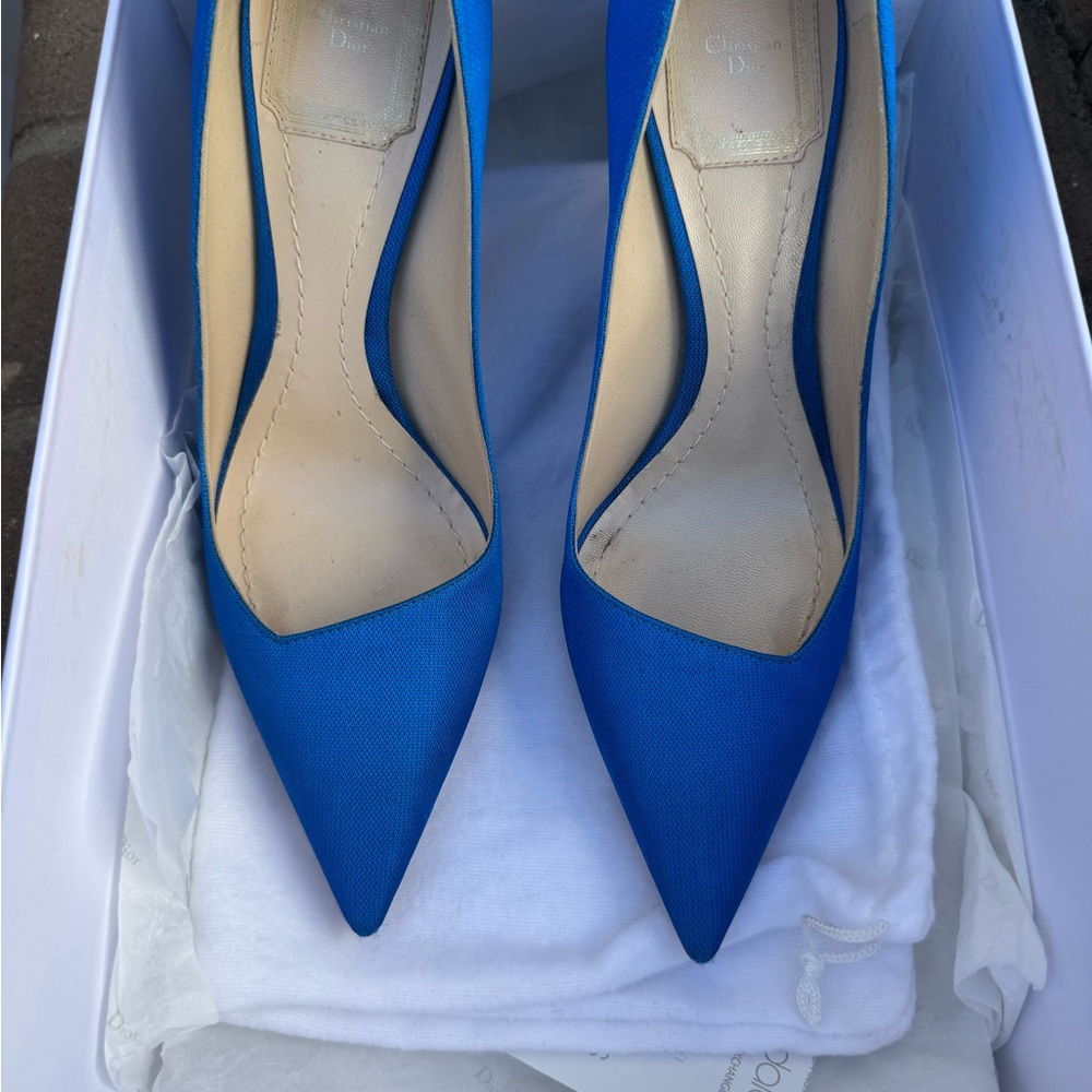 Christian Dior Songe Perspex Heel Blue Pointed Toe Pumps - Picture 2 of 11